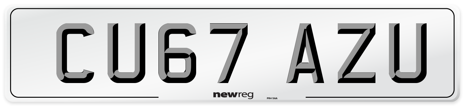 CU67 AZU Number Plate from New Reg